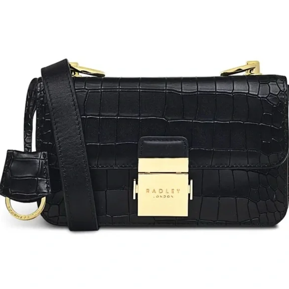 RADLEY London Black Croco Style Crossbody. NWOT - Picture 1 of 5